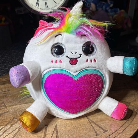 Rainbocorns White Pink Zuru Plush Stuffed Unicorn Rainbow Heart Wings Horseshoes - Picture 1 of 7
